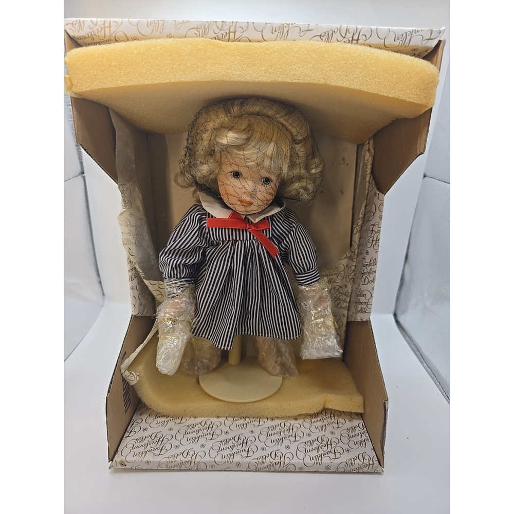 Franklin Heirloom "THURSDAY'S CHILD" Porcelain Doll Sylvia Natterer Box/Tag/Std.